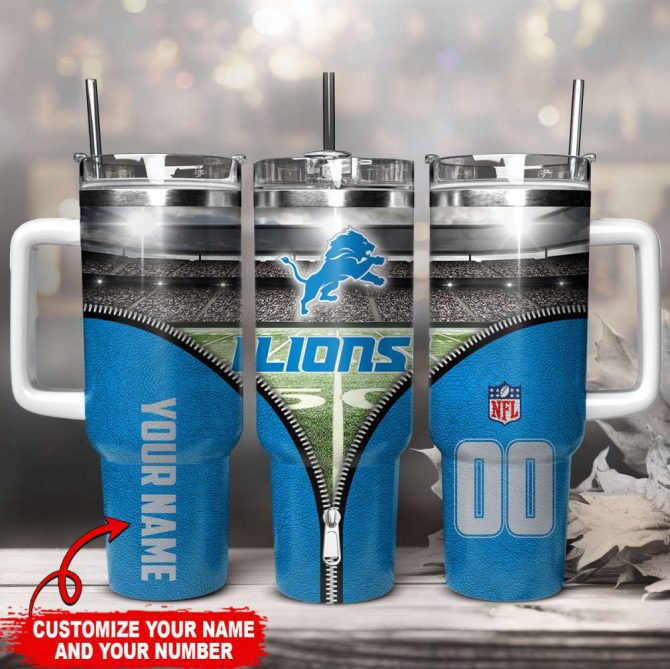 Custom NFL Team Tumbler with Handle - Personalize with Your Name & Number