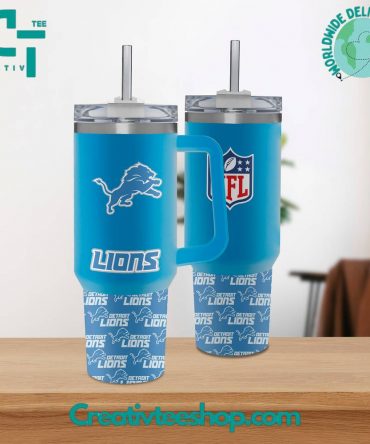 Detroit Lions NFL Insulated Travel Mug with Handle - Perfect for Game Day