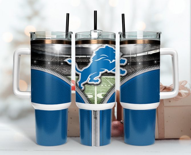 NFL Team Fan Tumbler - Insulated Travel Mug with Handle & Straw