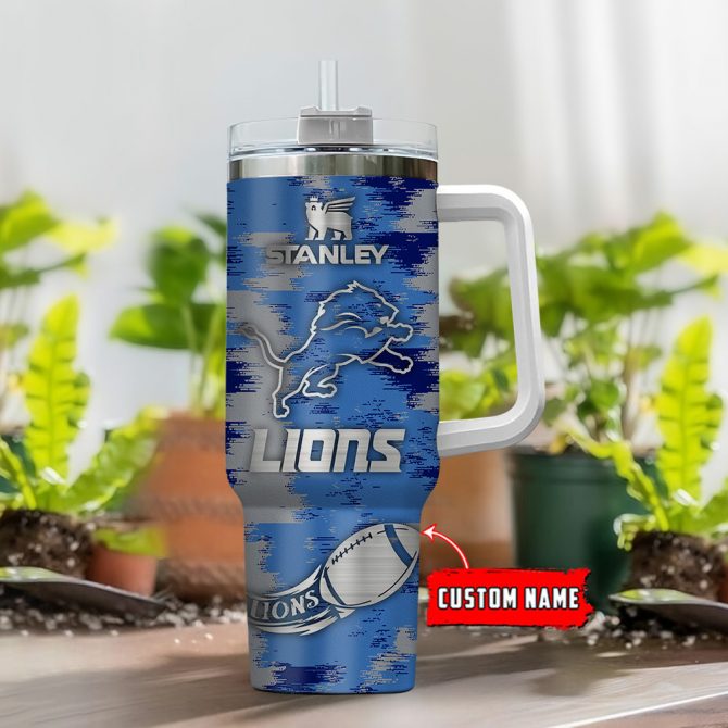 Custom Detroit Lions Tumbler - Personalized Stainless Steel Travel Mug - Image 2