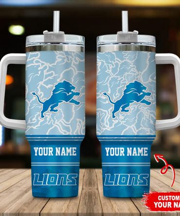 Customizable Lions Tumbler with Handle - Personalized Drinkware for Fans