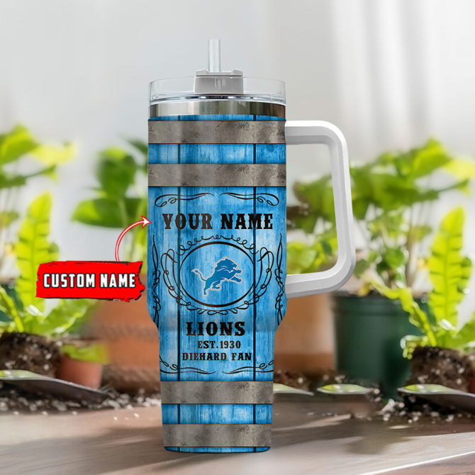 Customizable NFL Lions Fan Mug with Handle and Straw - Perfect Gift for Sports Enthusiasts - Image 4