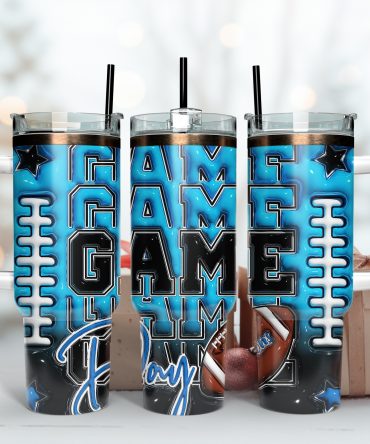 Game Day Football Tumbler with Straw - Perfect for Sports Fans, 40oz Insulated