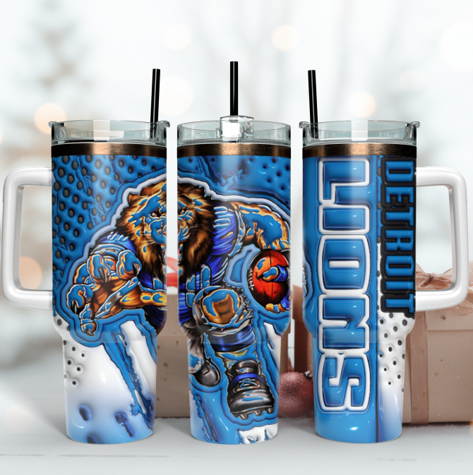 Detroit Lions Tumbler - Insulated Travel Mug for Sports Fans