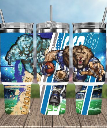 Fierce Lion Football Tumbler - Insulated Stainless Steel Sports Mug