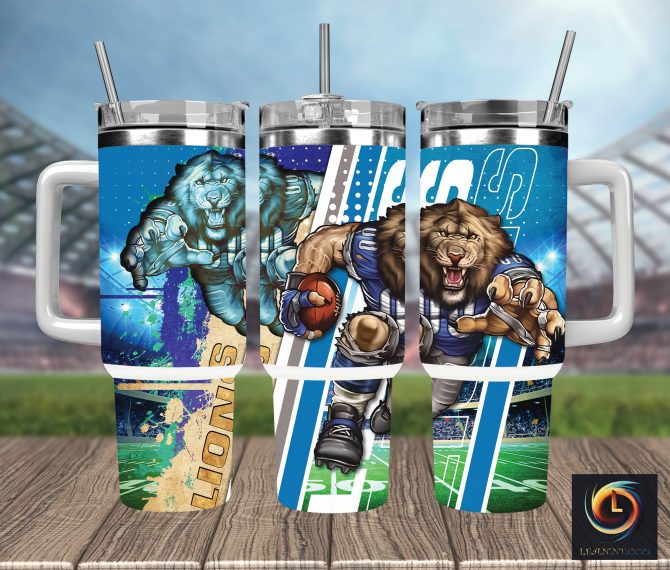 Fierce Lion Football Tumbler - Insulated Stainless Steel Sports Mug