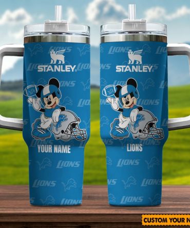 Customizable Mickey Mouse Football Tumbler with Handle - Personalize with Your Name