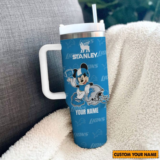 Customizable Mickey Mouse Football Tumbler with Handle - Personalize with Your Name - Image 2