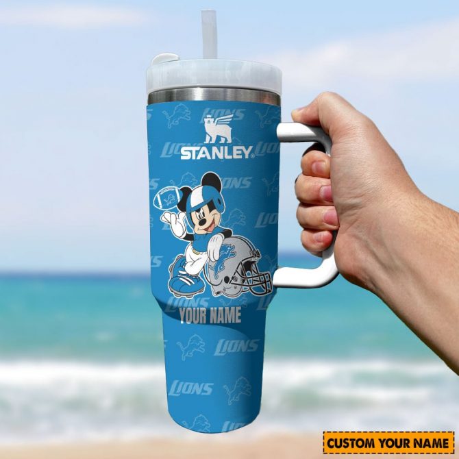 Customizable Mickey Mouse Football Tumbler with Handle - Personalize with Your Name - Image 3