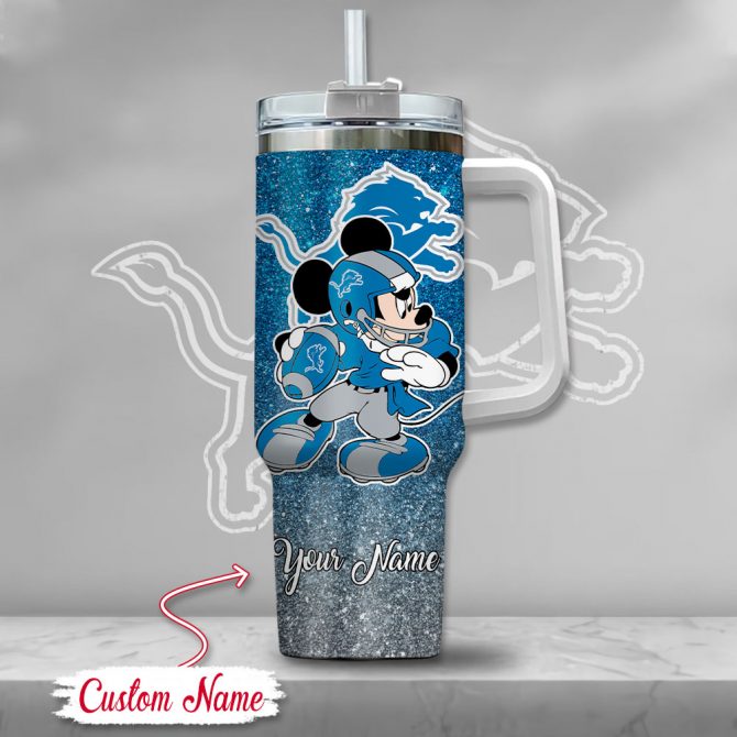 Personalized Cartoon Football Tumbler with Handle & Straw - Custom Name - Image 2