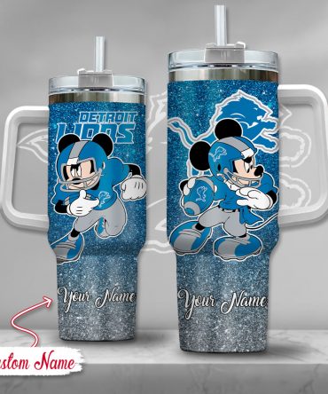 Personalized Cartoon Football Tumbler with Handle & Straw - Custom Name