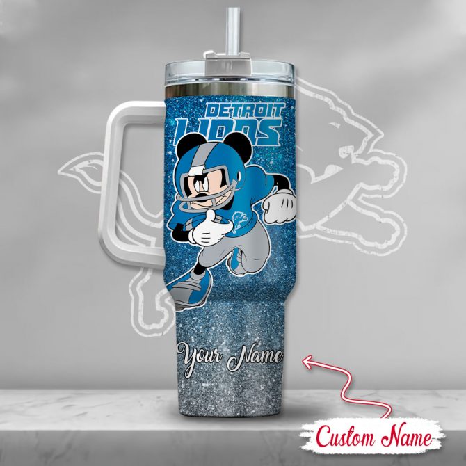 Personalized Cartoon Football Tumbler with Handle & Straw - Custom Name - Image 3