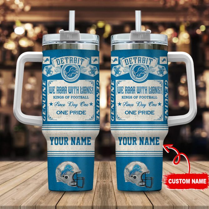 Customizable Detroit Lions Tumbler Mug – Show Your Team Pride!