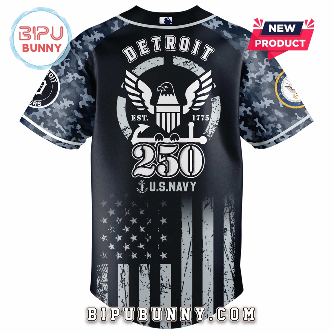 Detroit Tigers MLB x 250 U.S. Navy Baseball Jersey - Image 3