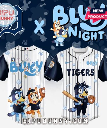Detroit Tigers MLB x Bluey And Bingo Baseball Jersey