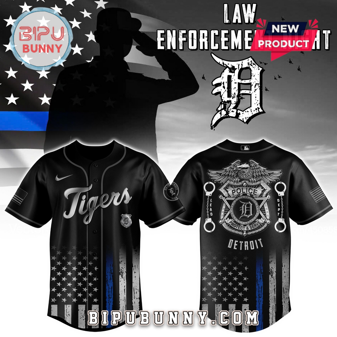Detroit Tigers MLB x Law Enforcement Night Baseball Jersey