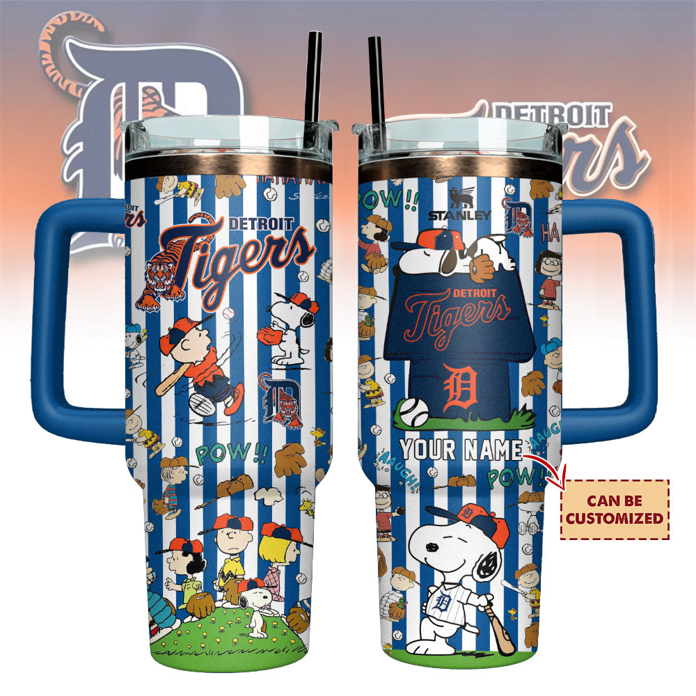 Detroit Tigers x Peanuts Custom Stanley Cup 40 oz 30 oz Tumbler With Handle