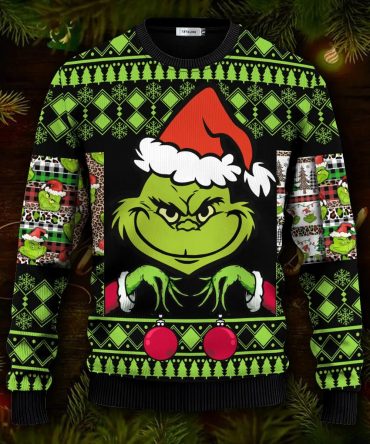 Merry Christmas Grinch Sweatshirt Ugly Christmas Sweater, Christmas Grinch Sweater