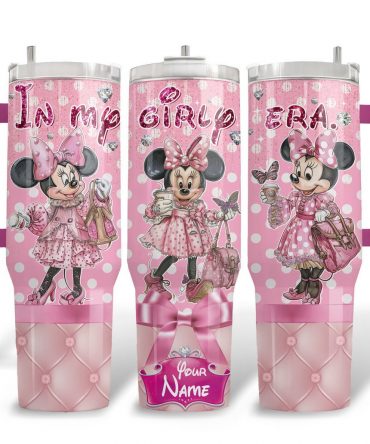 Personalized Minnie Mouse Pink Polka Dot Travel Tumbler - Add Your Name!