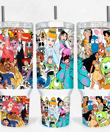 Colorful Cartoon Character Tumbler with Straw - Stay Refreshed & Stylish