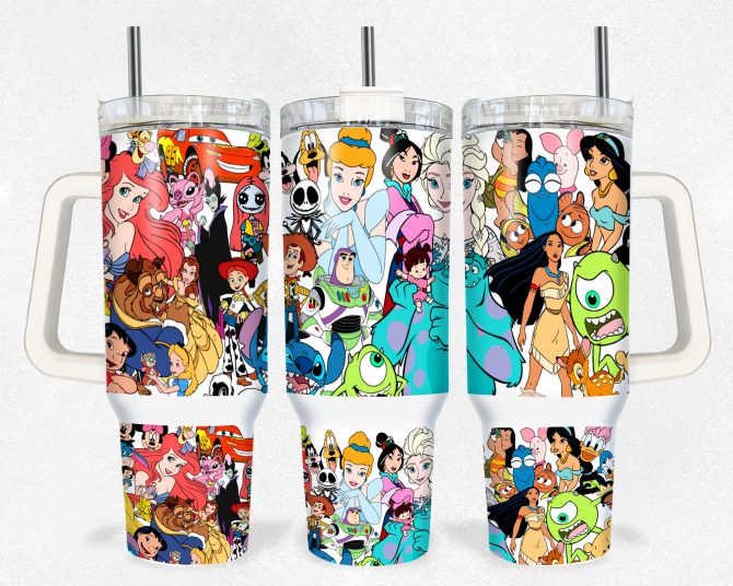 Colorful Cartoon Character Tumbler with Straw - Stay Refreshed & Stylish