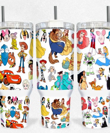 Magical Character Tumbler - 40oz Insulated Cup with Straw & Handle