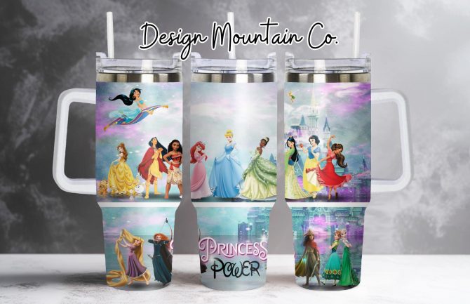 Enchanting Princess Tumbler with Handle - Magical 40oz Travel Mug