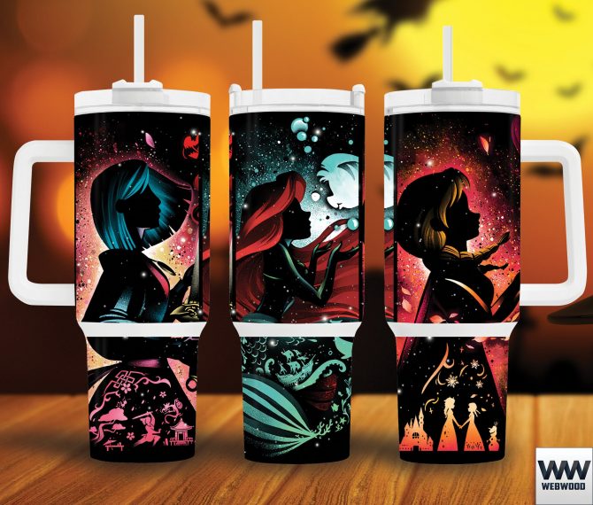 Enchanting Fantasy Art Tumblers - Set of 3 Insulated Cups with Handles & Straws