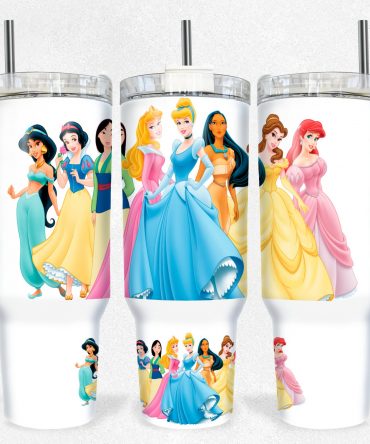 Magical Princess Tumbler - Double-Walled Insulated Travel Mug with Straw
