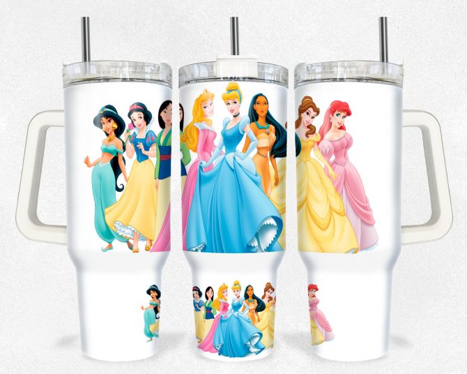 Magical Princess Tumbler - Double-Walled Insulated Travel Mug with Straw
