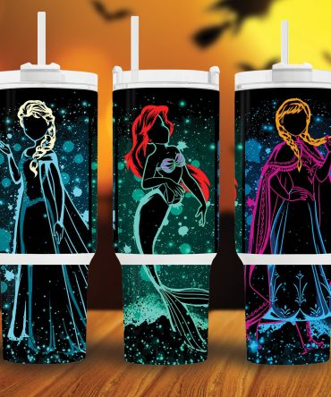 Magical Princess-Themed Insulated Tumbler Set with Straws - 3 Pack