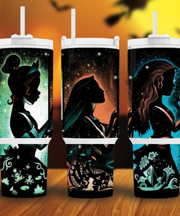 Magical Princess Silhouette Tumbler Set - Enchanting Designs