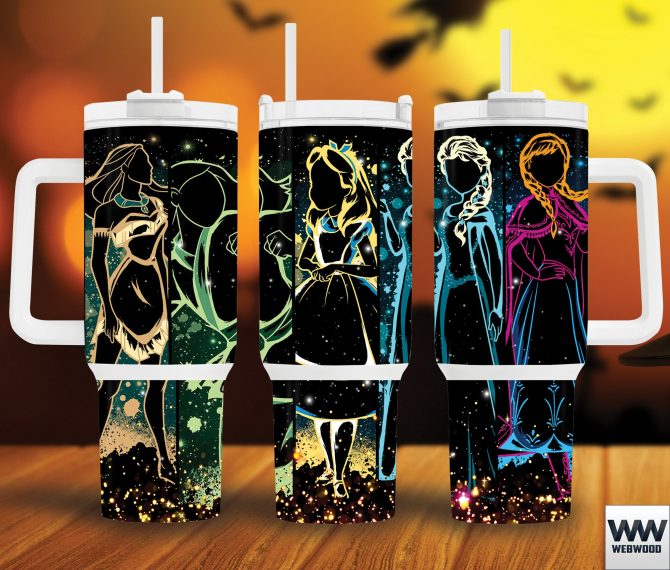 Enchanting Princess Silhouette Tumbler - Perfect Gift for Disney Fans