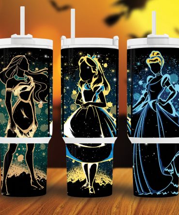 Magical Princess Silhouette Tumbler Set - Enchanting Designs for Every Sip
