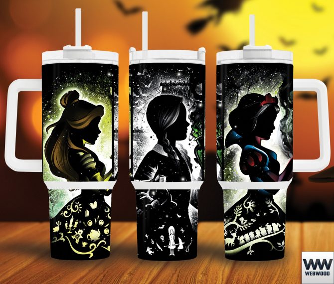 Enchanting Fairy Tale Princess Tumblers - Set of 3 Double-Walled Cups with Straws