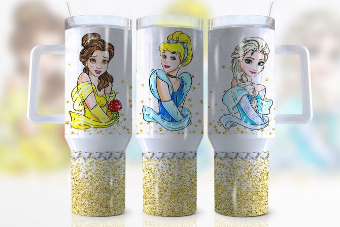 Enchanting Princess Glitter Travel Mug – Stay Hydrated in Style!