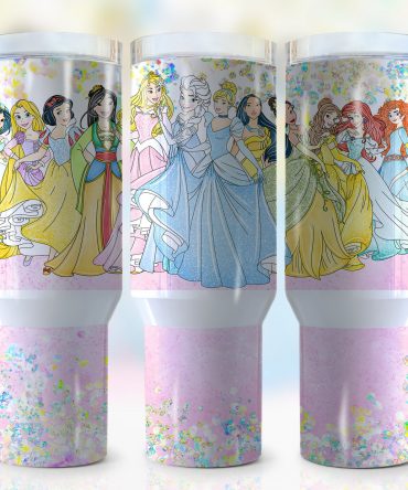 Enchanting Princess Tumbler with Handle - Double-Walled Glitter Cup