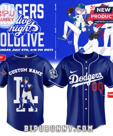 Dodgers Hololive Night Ina'nis 2025 Navy Baseball Jersey