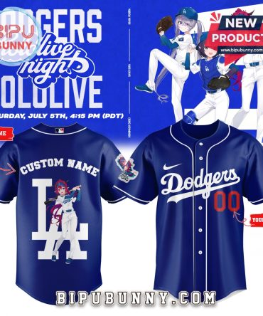Dodgers Hololive Night IRyS 2025 Navy Baseball Jersey