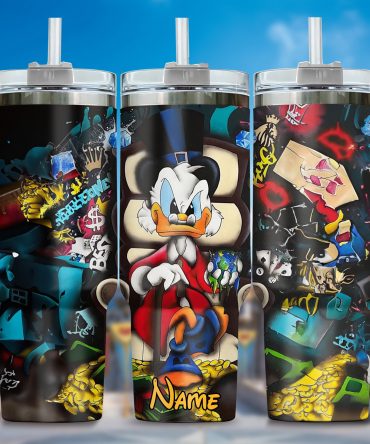 Custom Graffiti Art Tumbler with Straw - Personalized Name Design