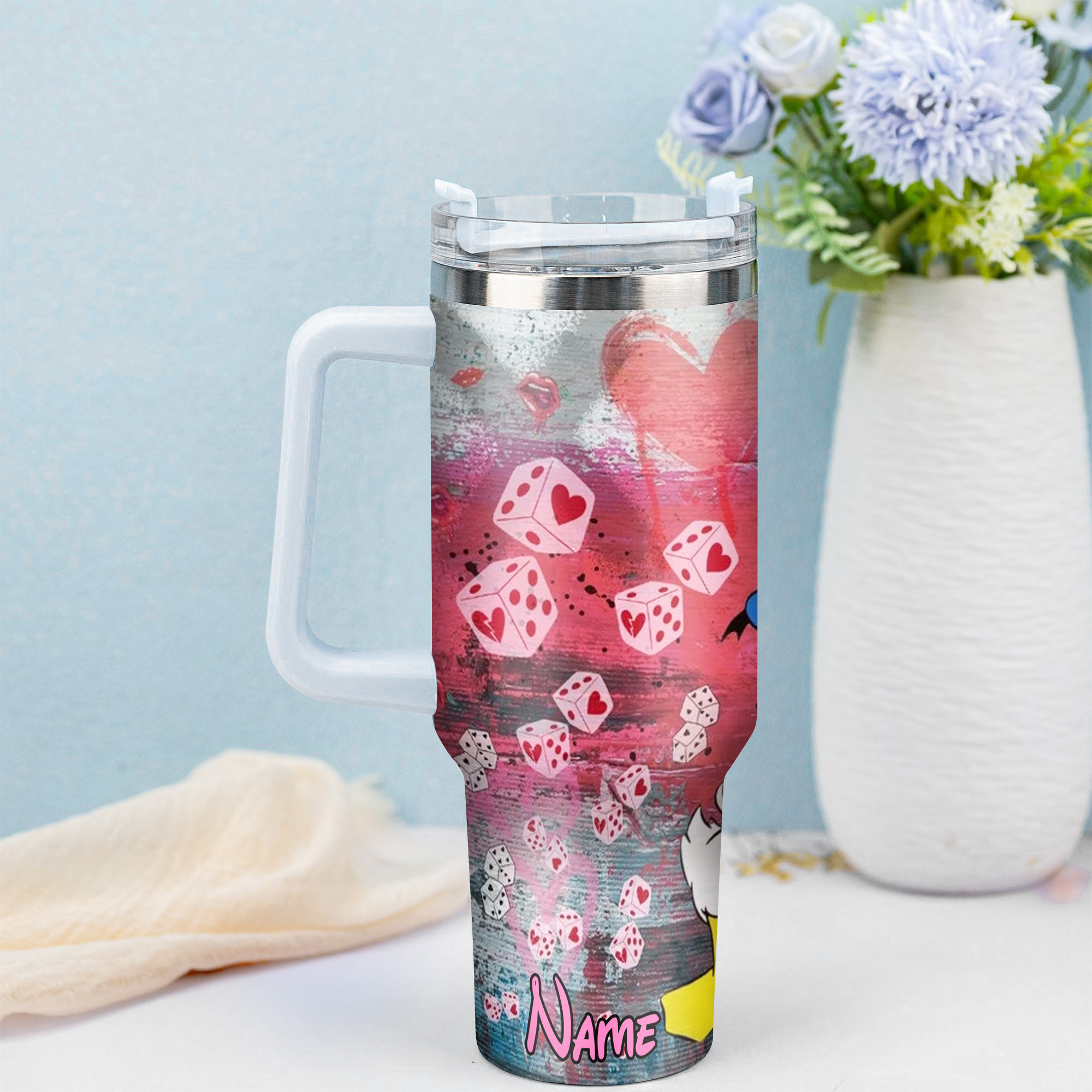 Personalized Cartoon Character Tumbler - Custom Name Design, 40oz Insulated Cup - Image 3