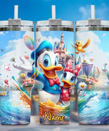 Personalized Cartoon Character Tumbler with Straw - Fun & Colorful Design
