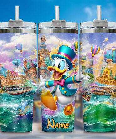 Personalized Cartoon Adventure Tumbler with Straw – Vibrant Design for Kids & Adults