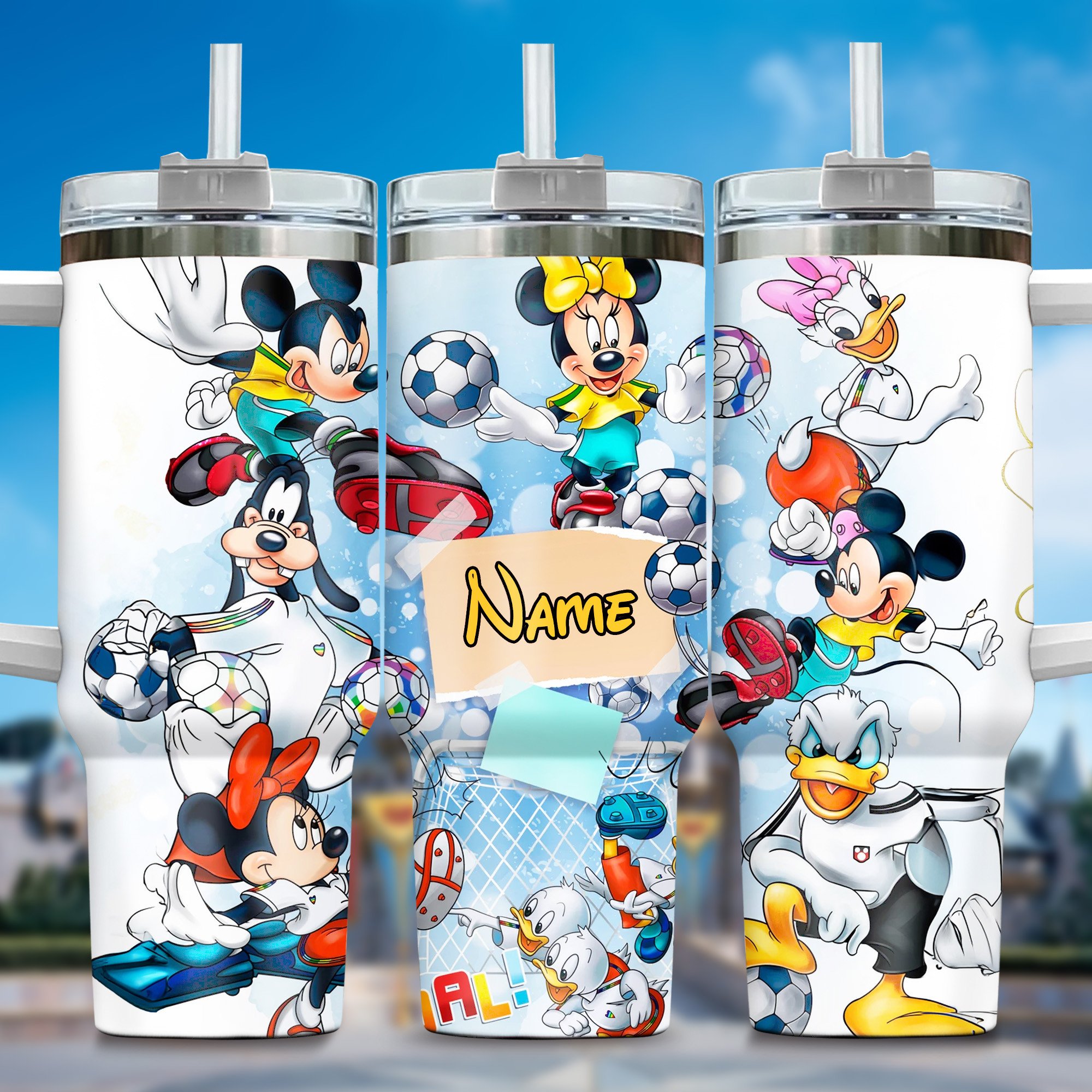 Personalized Cartoon Soccer Tumbler – Fun Custom Gift for Kids & Fans