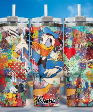 Vibrant Donald Duck Tumbler - Personalized Cartoon Art Travel Cup
