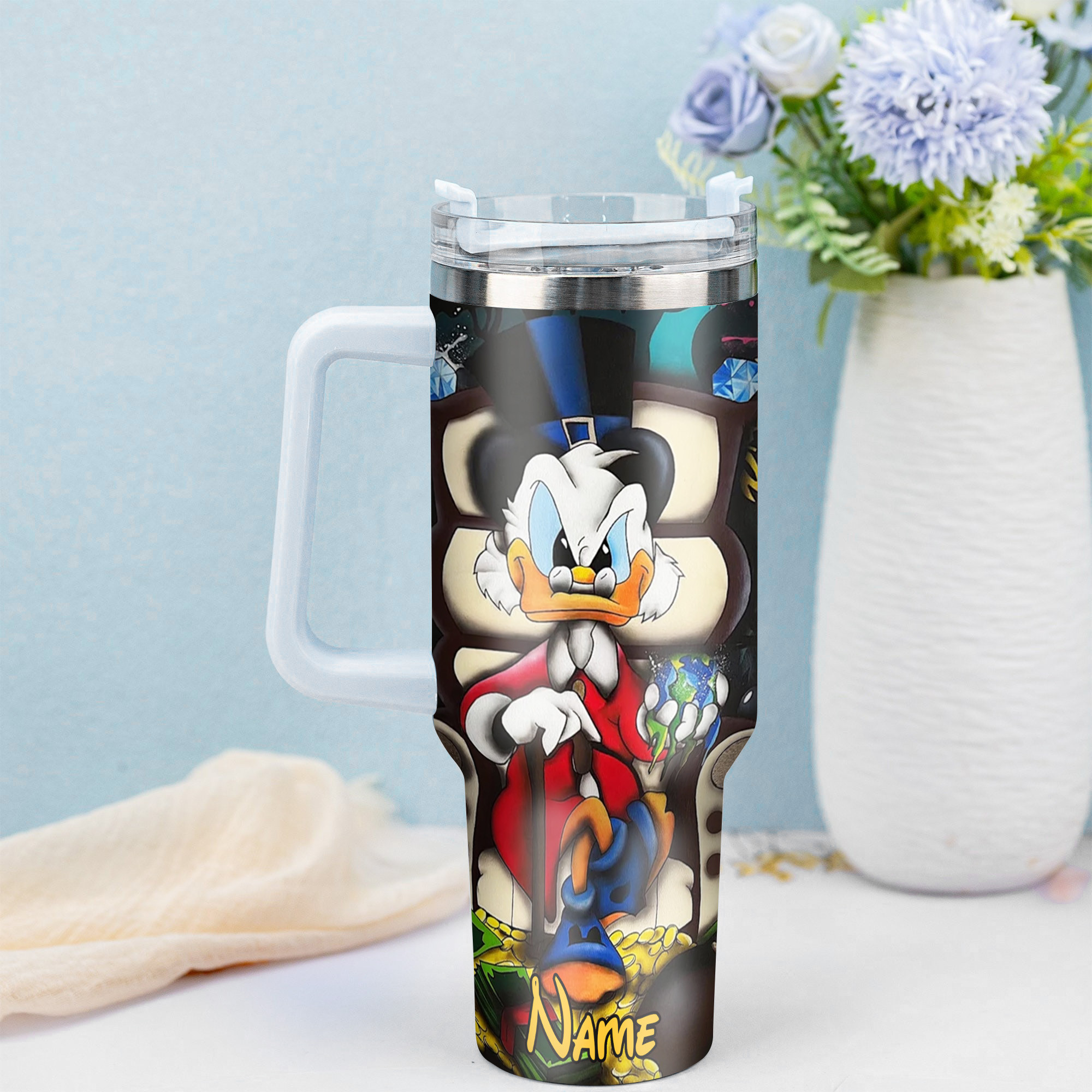 Custom Graffiti Art Tumbler with Straw - Personalized Name Design - Image 3
