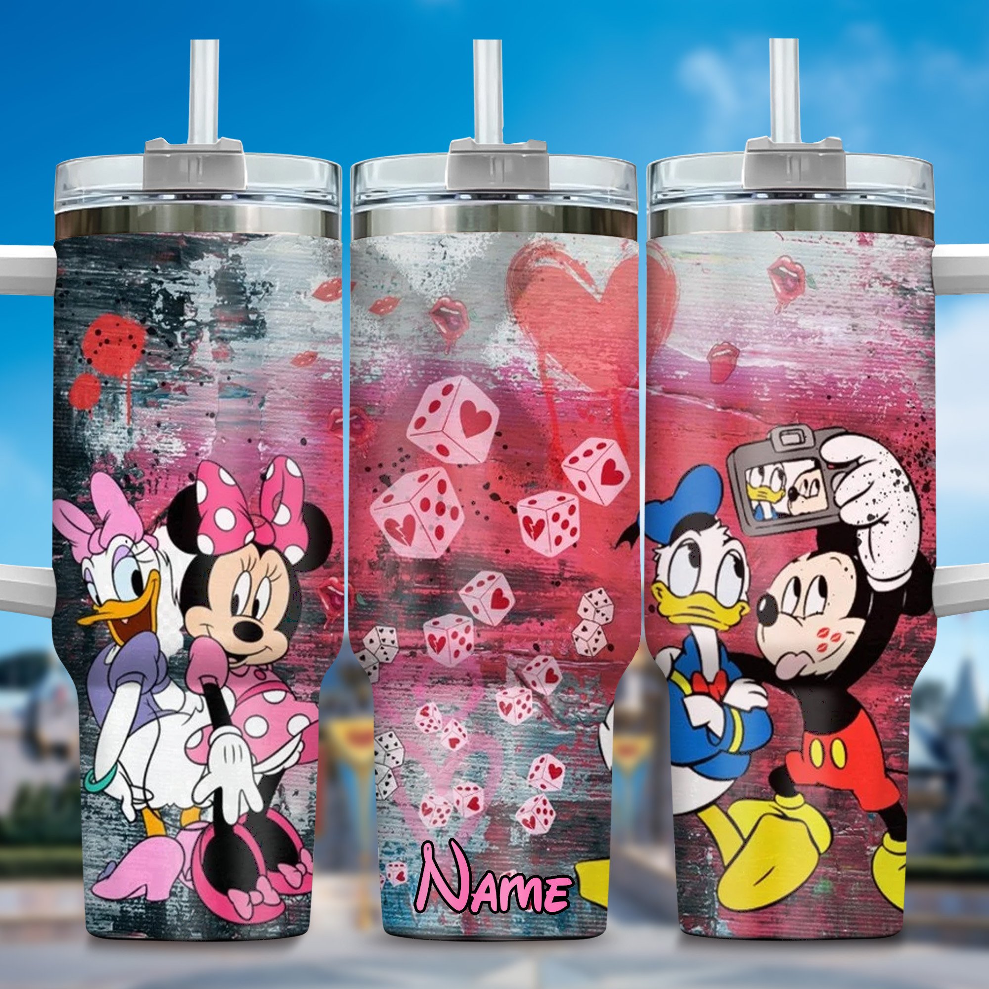 Personalized Cartoon Character Tumbler - Custom Name Design, 40oz Insulated Cup