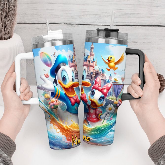 Personalized Cartoon Character Tumbler with Straw - Fun & Colorful Design - Image 2