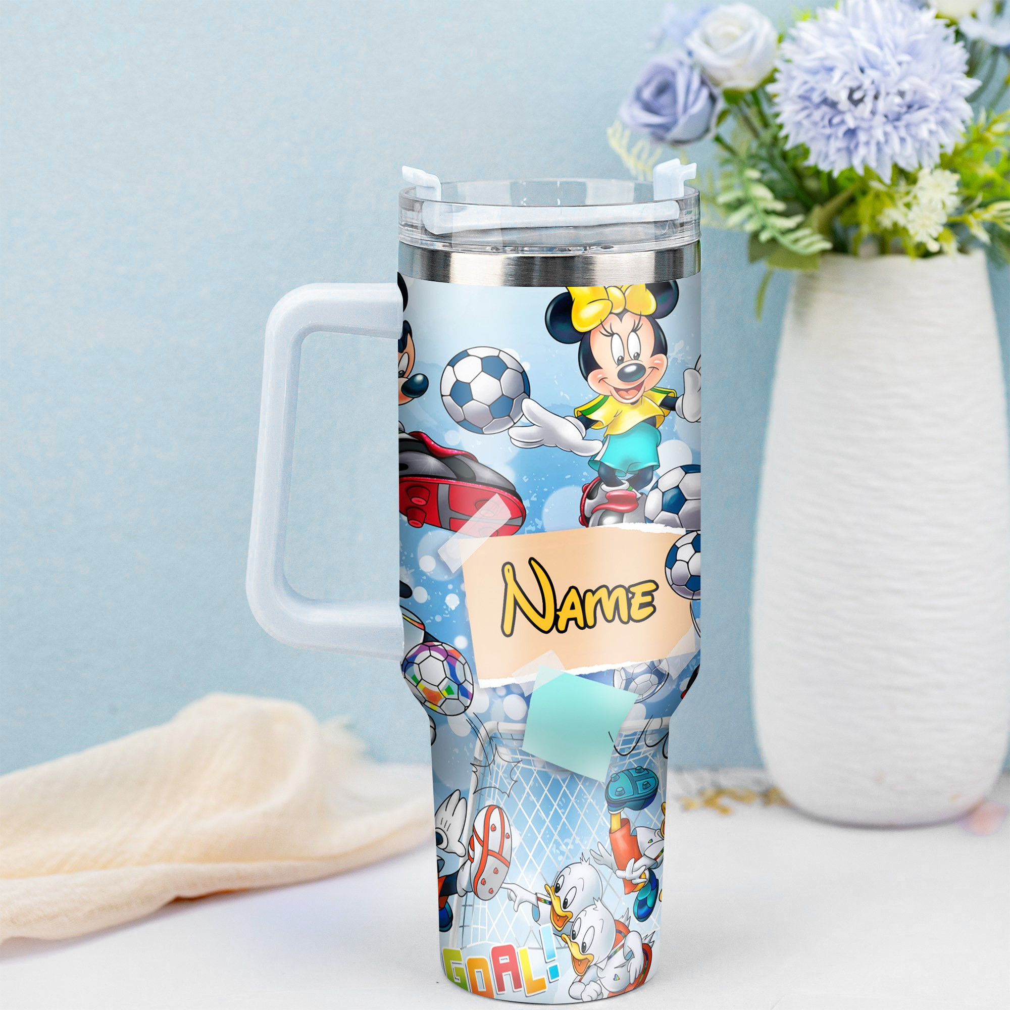 Personalized Cartoon Soccer Tumbler – Fun Custom Gift for Kids & Fans - Image 3