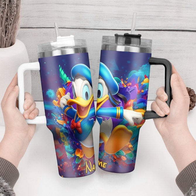Vibrant Cartoon Character Tumbler with Personalized Name - Fun and Functional - Image 2